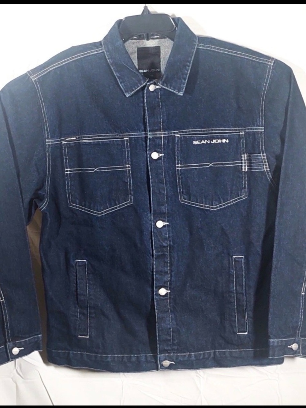 Sean John Dark Blue Denim Shirt Jacket